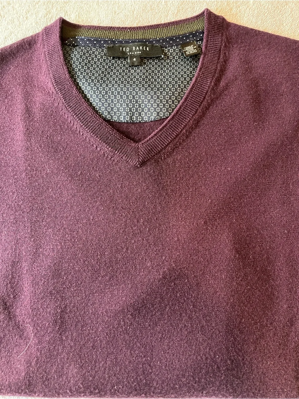 Ted Baker Men's V-Neck Sweater in Plum